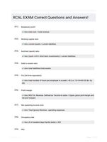 RCAL EXAM Correct Questions and Answers!