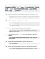Maryville NURS 615 Pharm Exam 2 QUESTIONS WITH 100% CORRECT DETAILED ANSWERS | UPDATED & VERIFIED