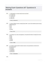 Waxing Exam Questions - Questions & Answers