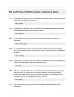 NY Esthetics Written Exam Questions 2024