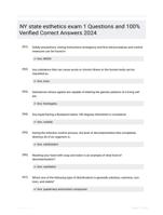 NY state esthetics exam 1 Questions and 100% Verified Correct Answers 2024