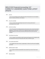 WGU D102 Financial Accounting 167 CORRECTLY ANSWERED QUESTIONS LATEST UPDATE