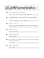 PTCB EXAM 2024  Labor and Delivery EXAM 2024/2025  WITH 100% VERIFIED  ANSWERS