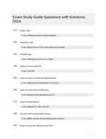 Exam Study Guide Questions with Solutions 2024