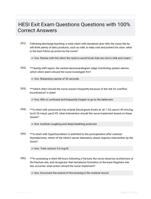 HESI Exit Exam Questions Questions with 100% Correct Answers