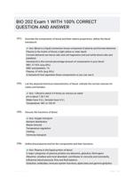 BIO 202  Exam 1 WITH 100% CORRECT QUESTION AND ANSWER