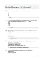 Electrical Exam prep  100% Accurate!!