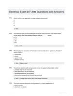 Electrical Exam - Arts Questions and Answers