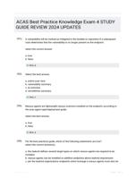 ACAS Best Practice Knowledge Exam 4 STUDY GUIDE REVIEW 2024 UPDATES