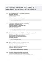 SSI Assistant Instructor 205 CORRECTLY ANSWERED QUESTIONS LATEST UPDATE