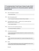 IT Fundamentals Final Exam Study Guide 2022 Complete Questions & Answers(Latest Update 2024/2025)