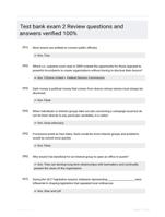 Test bank exam 2 Review questions and answers verified 100%
