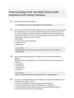 Pharmacology Final Test Bank Study Guide Questions and Correct Answers