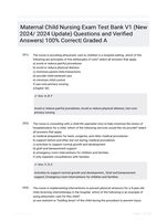 Maternal Child Nursing Exam Test Bank V1 (New 2024/ 2024  Update) Questions and Verified Answers| 100%  Correct| Graded A