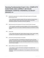 Nursing Fundamentals Exam 3 ALL COMPLETE  QUESTIONS AND CORRECT  DETAILED ANSWERS (VERIFIED  ANSWERS) |ALREADY GRADED A+