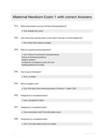 Maternal Newborn Exam 1 with correct Answers