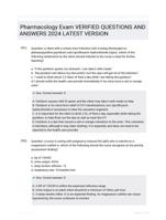 Pharmacology Exam VERIFIED QUESTIONS AND  ANSWERS 2024 LATEST  VERSION
