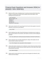 Finance Exam Questions and Answers 2024( A+ GRADED 100% VERIFIED).