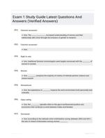 Exam 1 Study Guide Latest   Questions And Answers (Verified Answers)