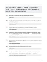 BIO 245 FINAL EXAM CLICKER QUESTIONS 2024 LATEST VERSION WITH 100% VERIFIED QUESTIONS ANDANSWERS