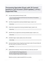 Processing Specialist (Exam with 20 Correct Questions and Answers (2024 Update).) (v9.6) | Supported Files