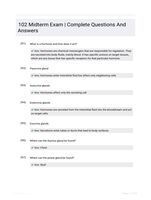 102 Midterm Exam | Complete Questions And Answers