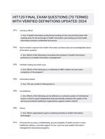 HIT120 FINAL EXAM QUESTIONS (70 TERMS) WITH VERIFIED DEFINITIONS UPDATED 2024