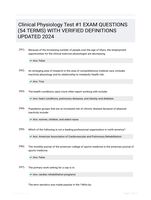 Clinical Physiology Test #1 EXAM QUESTIONS (54 TERMS) WITH VERIFIED DEFINITIONS UPDATED 2024