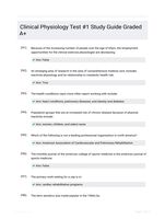 Clinical Physiology Test #1 Study Guide Graded A+