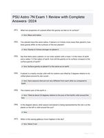 PSU Astro 7N Exam 1 Review with Complete Answers- 2024