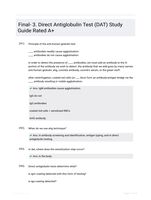 Final- 3. Direct Antiglobulin Test (DAT) Study Guide Rated A+