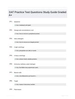 DAT Practice Test Questions Study Guide Graded A+