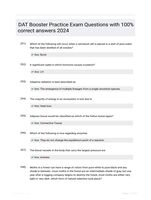 DAT Booster Practice Exam Questions with 100% correct answers 2024