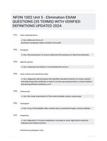 NFDN 1002 Unit 5 - Elimination EXAM QUESTIONS (35 TERMS) WITH VERIFIED DEFINITIONS UPDATED 2024