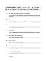 Course careers EXAM QUESTIONS (26 TERMS) WITH VERIFIED DEFINITIONS UPDATED 2024