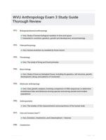 WVU Anthropology Exam 3 Study Guide Thorough Review