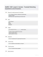 NURC 1001 exam 2 review - Funeral Directing Questions and Answers