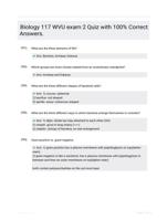 Biology 117 WVU exam 2 Quiz with 100% Correct Answers.