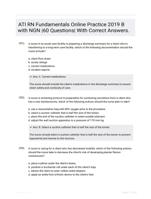 ATI RN Fundamentals Online Practice 2019 B with NGN |60 Questions| With Correct Answers.