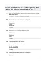 Pilates Written Exam 2024 Exam Updates with Tested and Verified Updates Rated A+