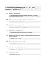 Chemistry Final EXAM  (QUESTIONS AND CORRECT  ANSWERS)