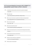 ATI Proctored-Medical Surgical 455 CORRECTLY ANSWERED QUESTIONS LATEST UPDATE