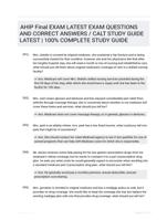 AHIP Final EXAM LATEST EXAM QUESTIONS  AND CORRECT ANSWERS / CALT STUDY  GUIDE LATEST  | 100% COMPLETE  STUDY GUIDE