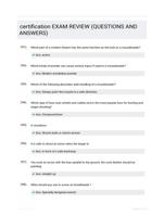 certification EXAM REVIEW (QUESTIONS AND  ANSWERS)