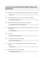 certification EXAM REVIEW (QUESTIONS AND  ANSWERS)