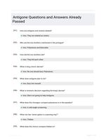 Antigone Questions and Answers Already Passed
