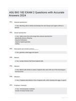 ASU BIO 182 EXAM 2 Questions with Accurate  Answers 2024