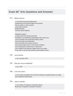 Exam - Arts Questions and Answers