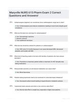 Maryville NURS 615 Pharm Exam 2 Correct Questions and Answers!