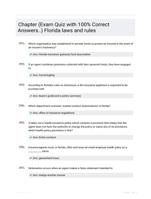 Chapter (Exam Quiz with 100% Correct Answers..) Florida laws and rules